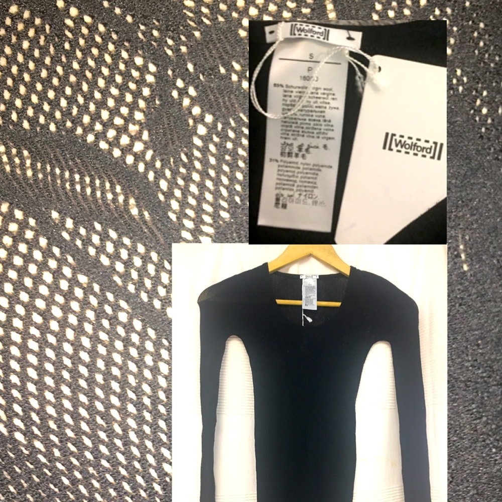 NWT black lace Wolford top sz small- classic